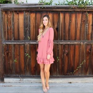 pink ruffle dress